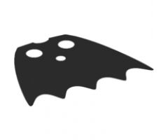 Minifigure, Body Wear Cape Cloth, Short, Scalloped 5 Points (Batman) - Spongy Stretchable Fabric