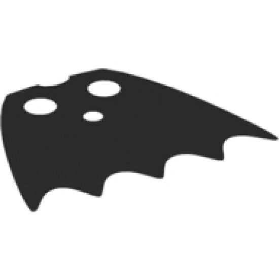 Minifigure, Body Wear Cape Cloth, Short, Scalloped 5 Points (Batman) - Spongy Stretchable Fabric
