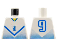 Torso Soccer Blue Chevron and No. 9 Front and Back Pattern