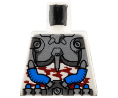 Torso Exo-Force Silver Body Armor with Dark Orange Camouflage Pattern