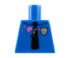 Torso Simpsons Police Shirt with Silver Badge, Black Tie, and Pink Frosting Splotches Pattern