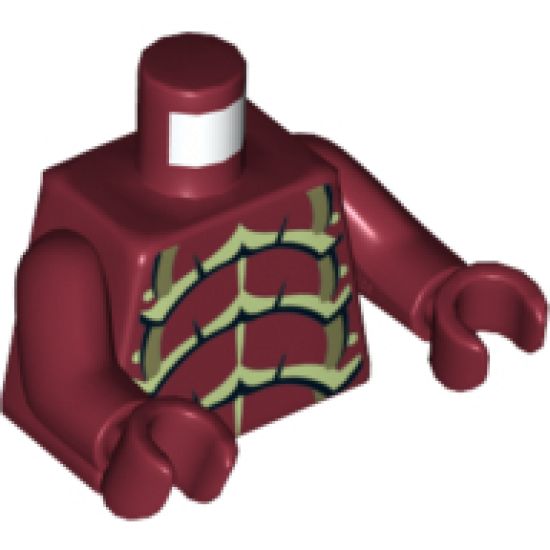 Torso Galaxy Squad Buggoid with Olive Green, Yellowish Green and Black Exoskeleton Pattern / Dark Red Arms / Dark Red Hands