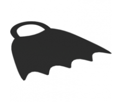 Duplo, Figure Wear & Utensil Cloth Cape with Elastic Loop, Scalloped 5 Points (Batman)
