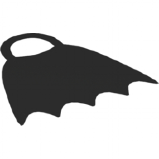 Duplo, Figure Wear & Utensil Cloth Cape with Elastic Loop, Scalloped 5 Points (Batman)