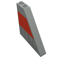 Slope 55 6 x 1 x 5 with Dark Gray and Red T-16 Tail Pattern