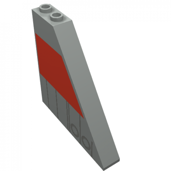 Slope 55 6 x 1 x 5 with Dark Gray and Red T-16 Tail Pattern