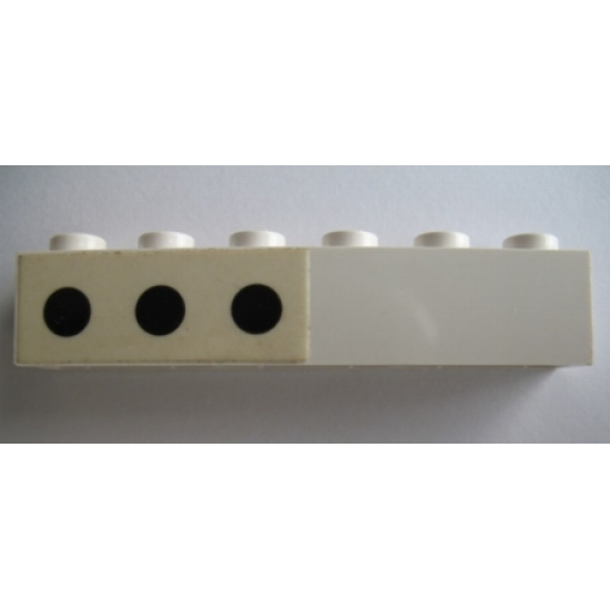 Brick 1 x 6 with 3 Black Spots Left Pattern (Sticker) - Set 364