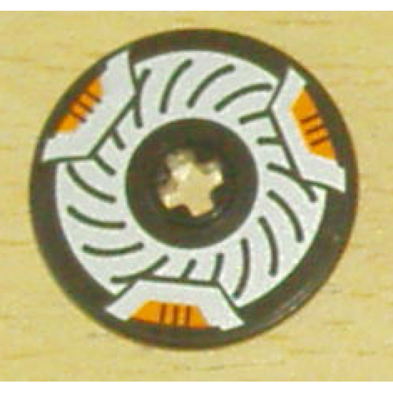 Technic, Disk 3 x 3 with Disk Brake Orange Caliper Pattern (Sticker) - Set 8516