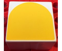 Duplo, Tile 2 x 2 x 1 with Shape Yellow Inverse Arch Pattern