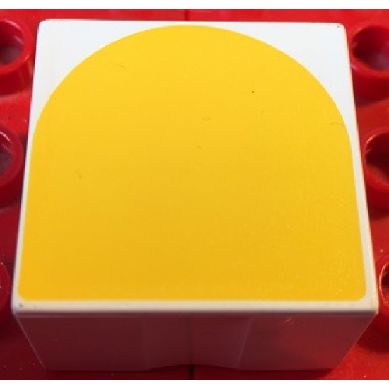 Duplo, Tile 2 x 2 x 1 with Shape Yellow Inverse Arch Pattern