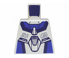 Torso Exo-Force Blue Panels with Black Edges with Dark Gray Badge Pattern
