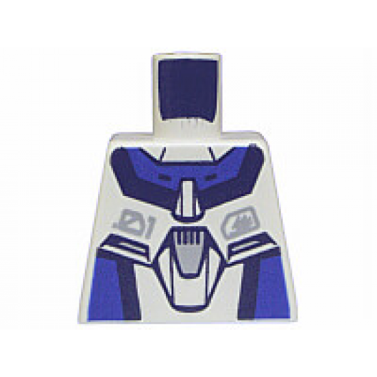Torso Exo-Force Blue Panels with Black Edges with Dark Gray Badge Pattern