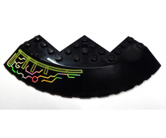 Brick, Round Corner 10 x 10 with Slope 33 Edge, Axle Hole, Facet Cutout with Holographic Circuit Pattern Model Left (Sticker)