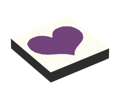 Tile 2 x 2 with Purple Heart on Light Violet Background Pattern