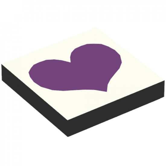 Tile 2 x 2 with Purple Heart on Light Violet Background Pattern