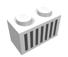 Brick 1 x 2 with Black Grille Pattern