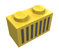 Brick 1 x 2 with Black Grille Pattern