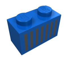 Brick 1 x 2 with Black Grille Pattern
