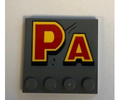 Tile, Modified 4 x 4 with Studs on Edge with 'PA' Pattern (Sticker) - Set 75936