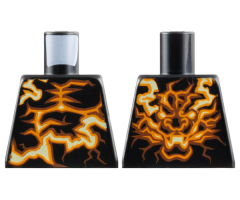 Torso Ninjago Orange Energy and Dragon on Back Pattern (Spinjitzu Burst Cole)