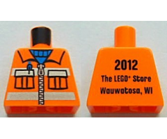 Torso Construction Vest with Pockets and Blue Shirt Front, 2012 The LEGO Store Wauwatosa, WI Back Pattern