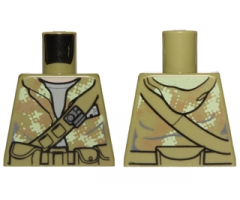 Torso Hooded Sweatshirt Camouflage over Sand Blue Shirt, Diagonal Belt and Pouches Pattern (SW Endor Rebel Trooper)