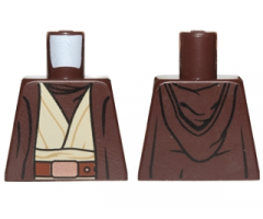 Torso SW Hooded Coat over Tan Jedi Robe with Undershirt and Belt Pattern (SW Obi-Wan)