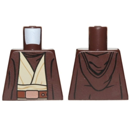 Torso SW Hooded Coat over Tan Jedi Robe with Undershirt and Belt Pattern (SW Obi-Wan)