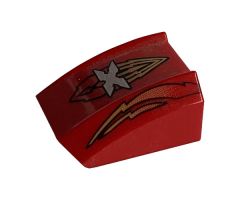 Slope, Curved 2 x 2 Lip with Island Xtreme Stunts Logo and Flames Pattern
