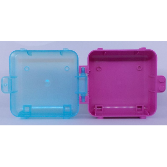 Container Box 3 x 8 x 6 2/3 Half Back with Satin Trans-Light Blue Container, Box 3 x 8 x 6 2/3 Half Front (64454 / 64462)