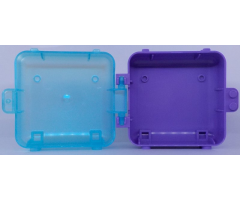 Container Box 3 x 8 x 6 2/3 Half Back with Satin Trans-Light Blue Container, Box 3 x 8 x 6 2/3 Half Front (64454 / 64462)