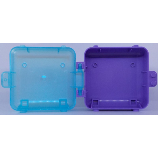 Container Box 3 x 8 x 6 2/3 Half Back with Satin Trans-Light Blue Container, Box 3 x 8 x 6 2/3 Half Front (64454 / 64462)