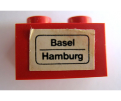 Brick 1 x 2 with 'Basel - Hamburg' Pattern (Sticker) - Set 164