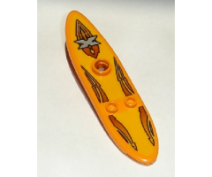 Minifigure, Utensil Surfboard Long with Island Xtreme Stunts Logo Pattern (Stickers) - Sets 6736 / 6737