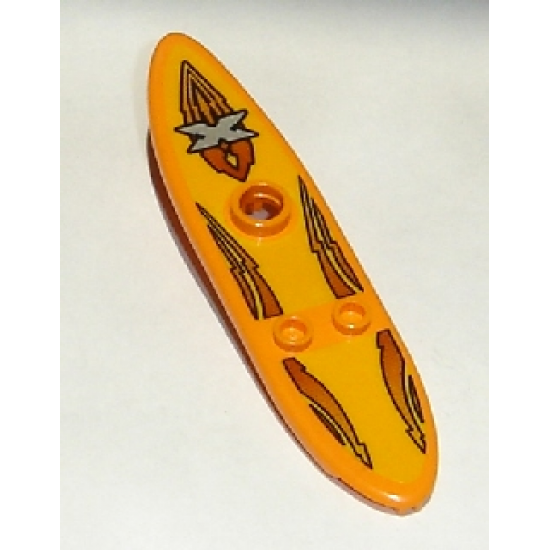 Minifigure, Utensil Surfboard Long with Island Xtreme Stunts Logo Pattern (Stickers) - Sets 6736 / 6737
