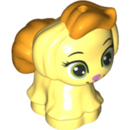 Dog, Whisker Haven Tales, Rapunzel's Puppy with Bright Light Orange Bangs and Tail, Lime Eyes and Bright Pink Nose and Tongue Pattern (Daisy)