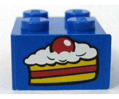 Brick 2 x 2 with Cake Slice Pattern (Sticker) - Set 4165