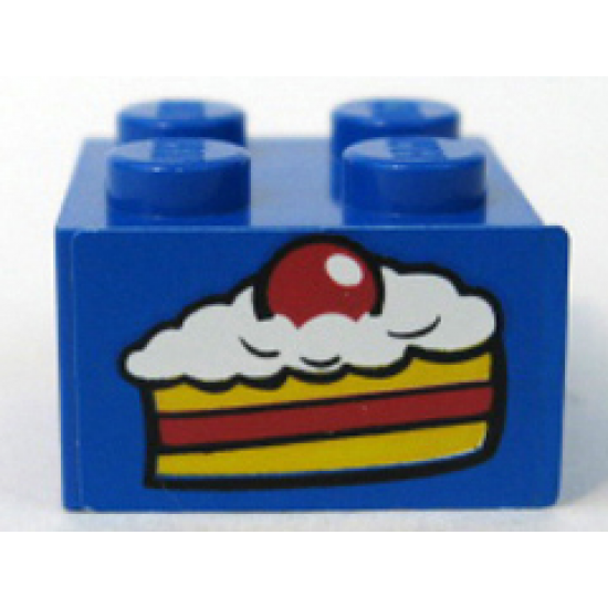 Brick 2 x 2 with Cake Slice Pattern (Sticker) - Set 4165