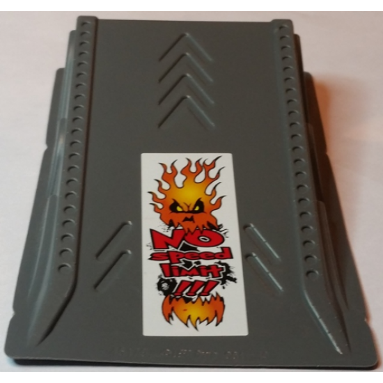 Baseplate, Raised Ramp 9 x 15 x 2 (Racers) with Fiery Head and 'NO speed limit !!!' Pattern (Sticker) - Set 8182