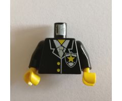Torso Police Suit with Yellow Star Badge Pattern / Black Arms / Yellow Hands