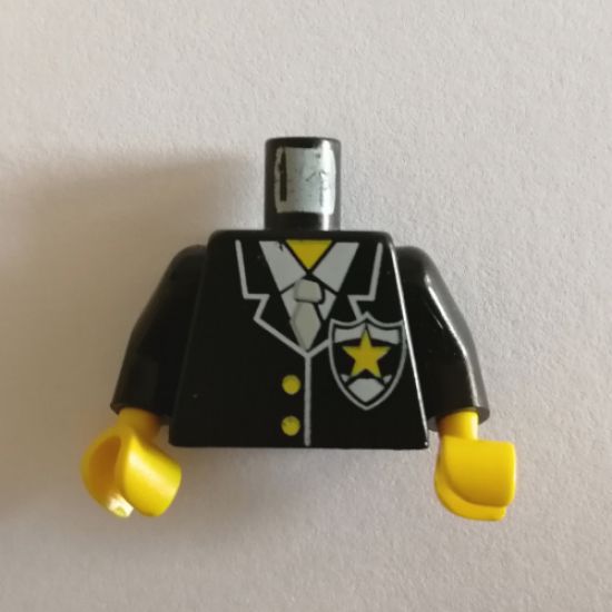 Torso Police Suit with Yellow Star Badge Pattern / Black Arms / Yellow Hands