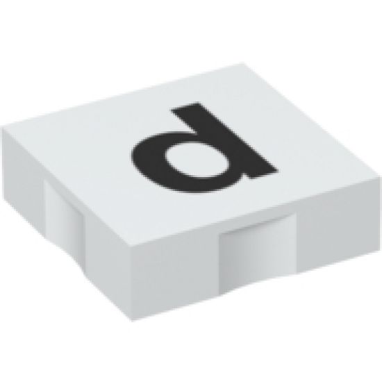 Duplo, Tile 2 x 2 with Black Lowercase Letter d Pattern