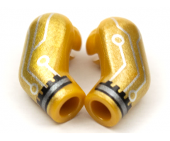 Arm, (Matching Left and Right) Pair with Cuff and Silver Circuitry Pattern