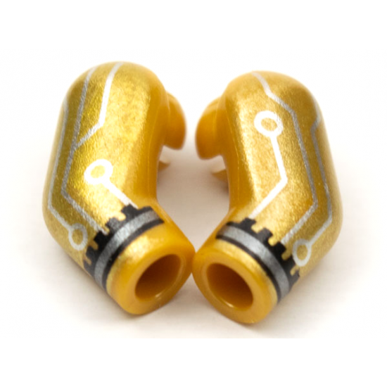 Arm, (Matching Left and Right) Pair with Cuff and Silver Circuitry Pattern