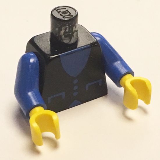 Torso Town Blue V-Neck, Pockets and Buttons Pattern / Blue Arms / Yellow Hands