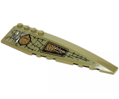 Wedge 12 x 3 Right with Mechanical Panel, Large Teeth, Vines and Gold Chima Pattern (Sticker) - Set 70227