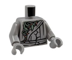 Torso Cracked Statue, Ninja Robe with Sand Green Vine and Gold Thorns Front and Back Pattern / Light Bluish Gray Arms / Light Bluish Gray Hands