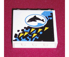 Panel 1 x 4 x 3 with Oval and Dolphin Facing Left Pattern (Sticker) - Set 6556