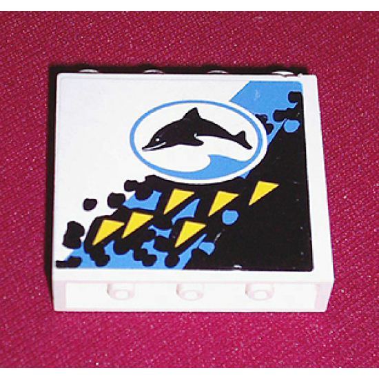 Panel 1 x 4 x 3 with Oval and Dolphin Facing Left Pattern (Sticker) - Set 6556
