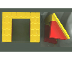 Duplo, Building Roof Sloped 60 - 8 x 4 x 4 Yellow Shingled with Loft Opening